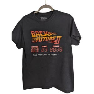 Back to the Future Part II T-Shirt Medium Black Graphic Short Sleeve Crew Neck - Picture 1 of 10