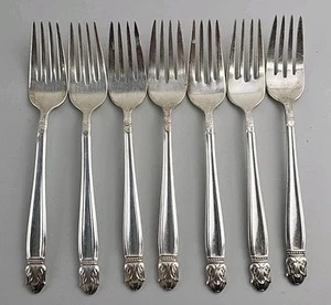 7  International  Holmes & Edwards DANISH PRINCESS Silverplate  Salad Forks 1938 - Picture 1 of 5