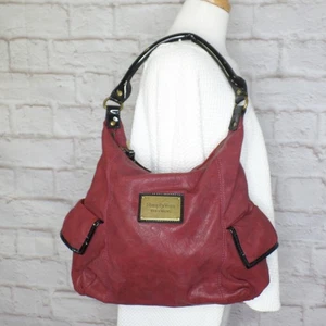 Simply Vera Vera Wang Schultertasche Hobo Handtasche weinrot schwarz Lack Seitentaschen - Bild 1 von 8