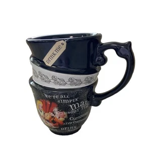 Alice In Wonderland Mad Hatter Ceramic Black Stacked Coffee Tea Mug Disney Parks - Picture 1 of 7
