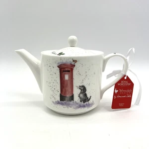 Royal Worcester China Wrendale Designs Christmas Wishes Teapot New - Picture 1 of 5