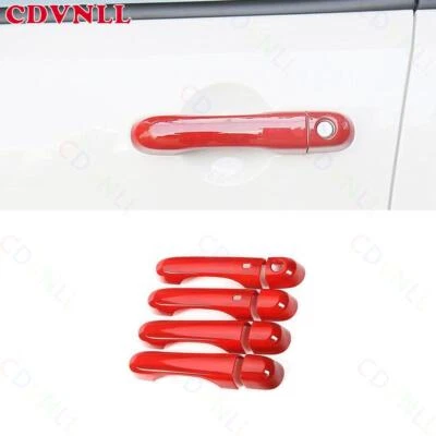 Tira de manija de puerta lateral exterior rojo brillante 8 piezas para Jeep Renegade 2015-2023 Foto 1 de 4