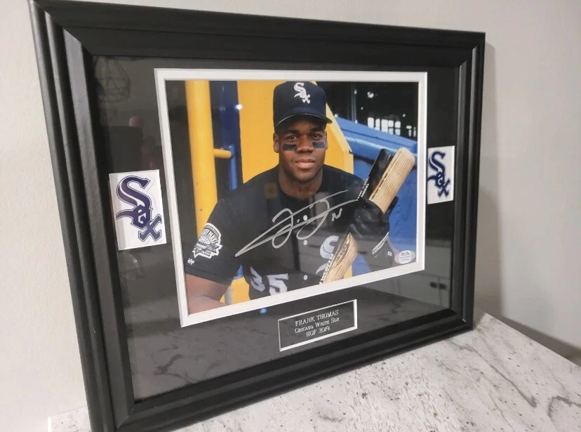 FRANK THOMAS Signed Autographed 8X10 Framed PSA COA CHICAGO WHITE SOX  HOF  - Image 1 of 3