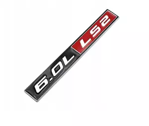 6.0L LS2 BLACK RED METAL BADGE SUITS HOLDEN COMMODORE VT VU VX VY VZ VE SS V8 - Bild 1 von 3