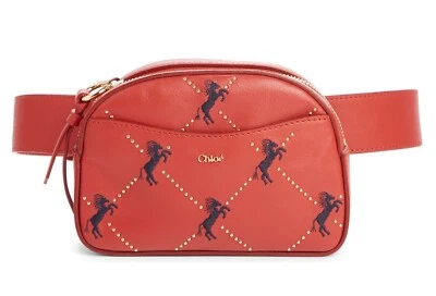 Chloé Women's Embroidered Horse Signature Leather Belt Bag, Earthy Red,MSRP $850 - Image 1 of 4