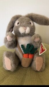 Vtg 80s Bunny Rabbit Large Plush Dakin Jointed Stuffed NEW Uncle Jacques 1980s