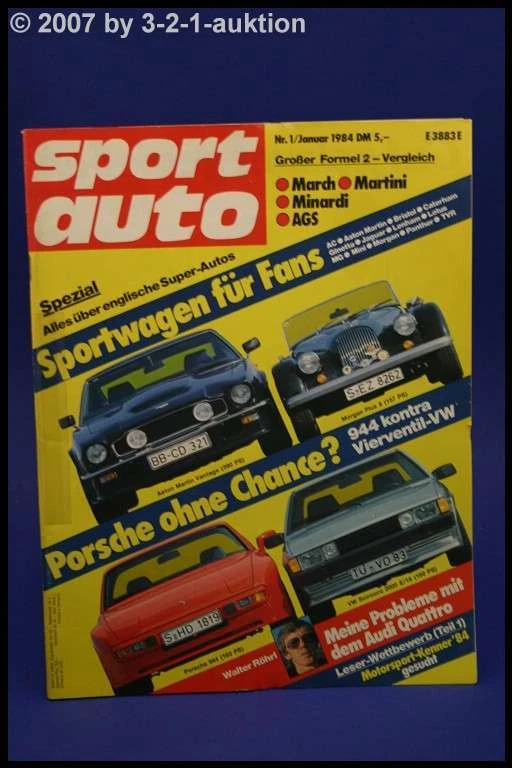 Sport Auto 1/84 PORSCHE 944 MORGAN +8 AM VANTAGE Mini - Immagine 1 di 1