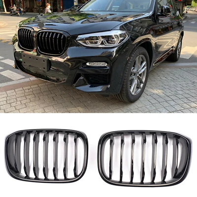 For BMW X3 G01 X4 G02 19-21 Kidney Grill Grille GLOSS BLACK Single Bridge - Image 1 of 4