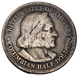 1893 KOLUMBIANISCHE EXPOSITION HALBER DOLLAR SILBER GEDENKKOSTENLOSER VERSAND IN DIE USA! Sehr guter Zustand - Bild 1 von 2