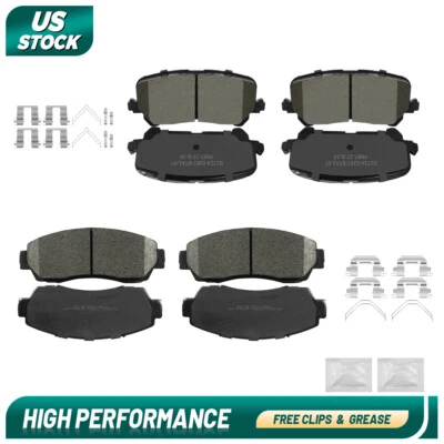 Pastillas de freno de disco de cerámica delanteras + traseras con hardware para Honda Passport 2019 2020 2021 Foto 1 de 4