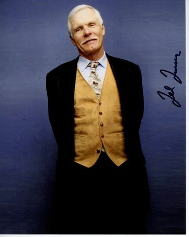 TED TURNER Signed Autographed Photo Cover
