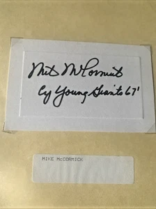 (2) MIKE MCCORMICK SAN FRANCISCO GIANTS CY YOUNG SIGNED AUTOGRAPHED INDEX CARDS - Picture 1 of 2