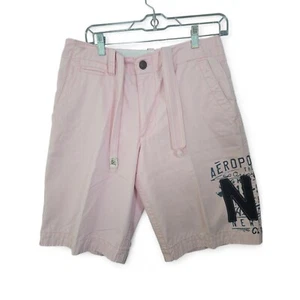Aeropostale Flat Front Shorts Pink Casual City Graphic Mens Size 30 - Picture 1 of 6