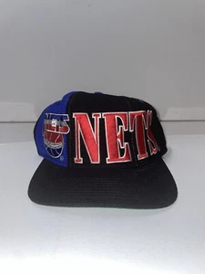 Vintage New Jersey Nets 1990s Starter Hat Snapback Tripower Black - Picture 1 of 7