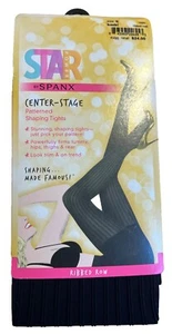 SPANX Star Power Womens Size E Shaping Tights in Backdrop Black Ribbed Row - Picture 1 of 2