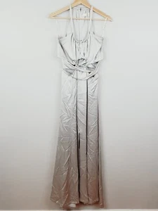 SASS & BIDE Womens Size 10 or US 6 Silver Grey White Keys Maxi Cutout Dress - Picture 1 of 11