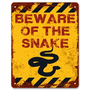 Beware Of The Snake | Vintage Metal Garden Warning Sign | Caution Sign - Picture 1 of 1
