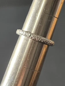 Antique Platinum & 18k Yellow Gold Floral Decorated Band Ring Size 7 - Picture 1 of 21