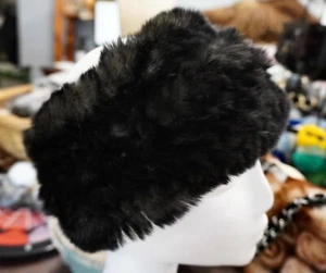 Dark Grey Tones - - A Super Soft & Warm Rabbit Fur Head Warmer Scarf - - Picture 1 of 9