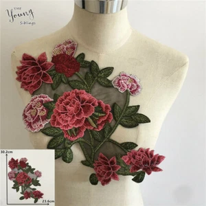 Retro Lace Flowers Embroidery Applique Fabric Sewing Craft Trim Collar Corsage - Bild 1 von 3