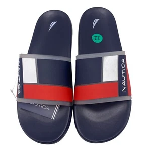 Nautica Mens Athletic Slide Bower Clear Americana Comfort Pool Sandal Size 12 - Picture 1 of 4