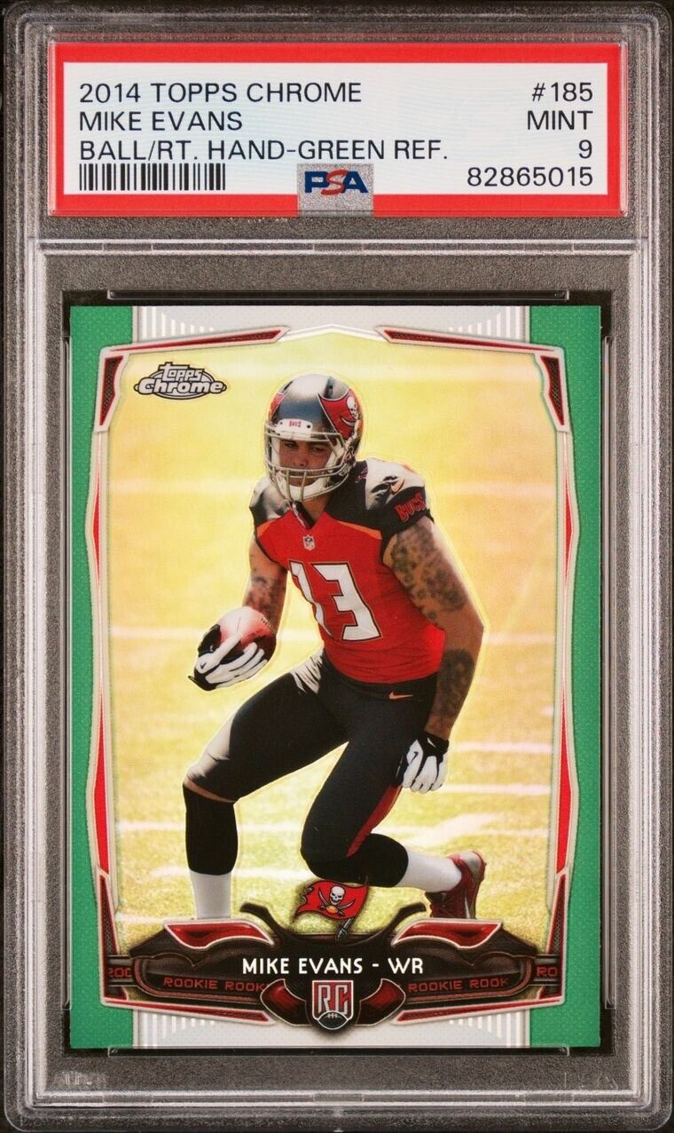 2014 Topps Chrome Mike Evans #185 Green Refractor Bucs Rookie RC PSA 9 Mint