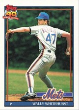 1991 Topps Baseball Wally Whitehurst New York Mets #557