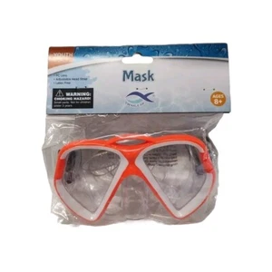 Youth Swim Goggles Mask Child Size 4+ Orange White Adjustable Strap New Swimgear - Picture 1 of 6
