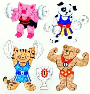 *VINTAGE* Glitzernde Sandylion Aufkleber Tiere Krafttraining Thema - Bild 1 von 1