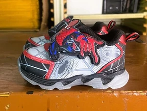 MARVEL Spider-Man Toddler Child's Size 5 Light Up Red Silver Sneakers Shoes - Picture 1 of 8