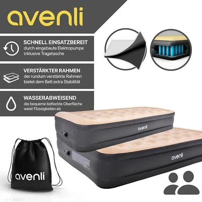 Luftbett Luftmatratze 1-2 Personen selbstaufblasend Pumpe Gästebett Bett - Bild 1 von 4