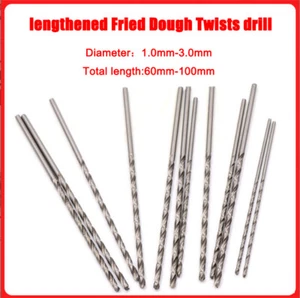 Extra Long Series Micro Mini HSS Metal Twist Drill Bits 1mm-3mm Straight Shank - Picture 1 of 6