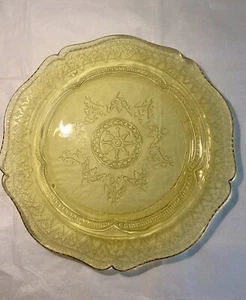 Vintage Federal Glas Bernstein Speiseteller Patrizier Speiche Vertiefung Glas 11" - Bild 1 von 6