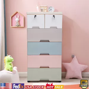 Storage Dresser Bedroom 6 Drawer Chest Organizer Cupboard Tower Cabinet Lockable - Picture 1 of 17