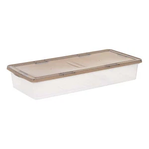 IRIS USA 41 Qt. Plastic Underbed Storage Bins with Lids, Clear, Stackable Totes, - Picture 1 of 7
