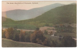 The Green Mountains of Plymouth Vermont~Vintage Hand Colored Albertype Postcard - Picture 1 of 2