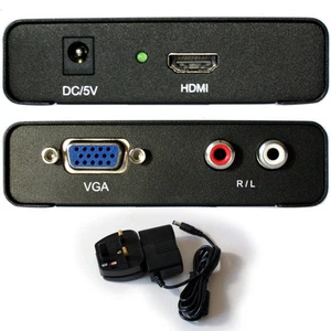 HDMI Input to VGA & Audio Output Converter Full HD PC Laptop to Monitor Adapter - Picture 1 of 1
