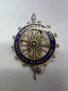Daughters of the American Revolution (DAR) 14K Gold Metal Pin Pendant Thompson - Picture 1 of 8