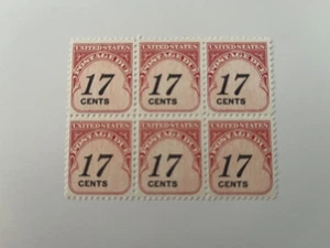 SCOTT #J104 SUPERB MNH STUMPFGUMMI 17 CENT PORTO FÄLLIG BRIEFMARKE, 6er Block - Bild 1 von 2