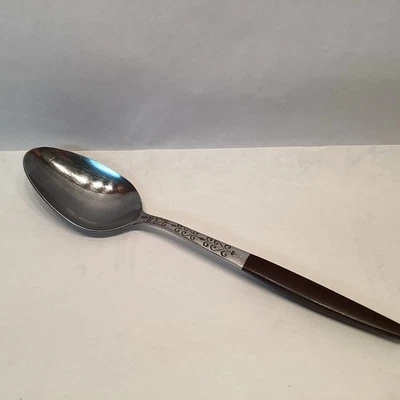 Cuchara sopera ovalada Interpur madera inoxidable mediados de siglo repuesto Foto 1 de 4