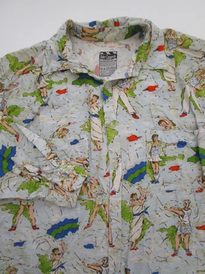 Mujer Mediana Ary Cooper Rayón Botón Camisa Animadora Bandera Niña De Colección Hong Kong Foto 1 de 4