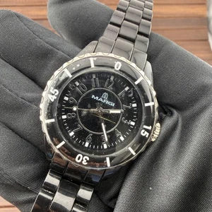 Women's Watch Margi Black Resin 34Mm Quartz NOS Never Worn - Picture 1 of 8