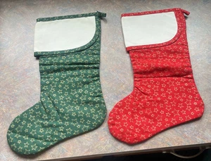 Lot of 2 - Christmas Stocking for Counted Cross Stitch with Aida - Metalic Gold - Picture 1 of 13