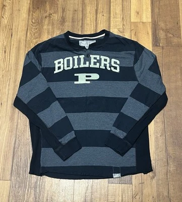 Nike Men’s NCAA “Purdue Boilermakers” Striped Henley Long Sleeve Shirt/ Sz: XL  - Image 1 of 4