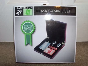 Casino Life Flask Gaming Set Funnel Flask Dice Case with Clasp Fast Shipping! - Picture 1 of 3