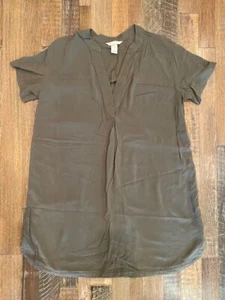 H & M Women's Basic Tunic Dress Dark Olive Green size M - Picture 1 of 4