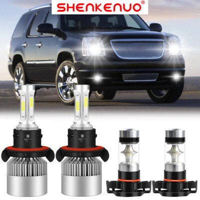 For GMC Yukon XL 1500 2007-2014 4x LED Headlight High Low Beam Fog Light Bulb S2 - Image 1 of 4