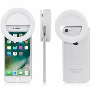 Flash Fill Selfie Ring Light 3 Level Brightness Universal Travel Clip On iPhone - Picture 1 of 4