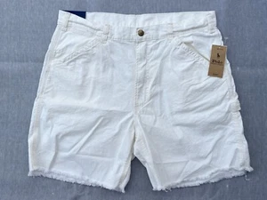 Polo Ralph Lauren Mens 34 Off-White 6" Cutoff Cotton Twill Casual Short - Picture 1 of 8