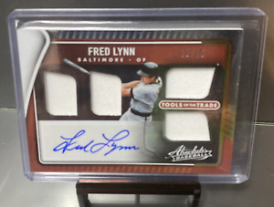 FRED LYNN 13/25 2022 Panini Absolute /25 SP Dual Patch Auto Tools Of The Trade